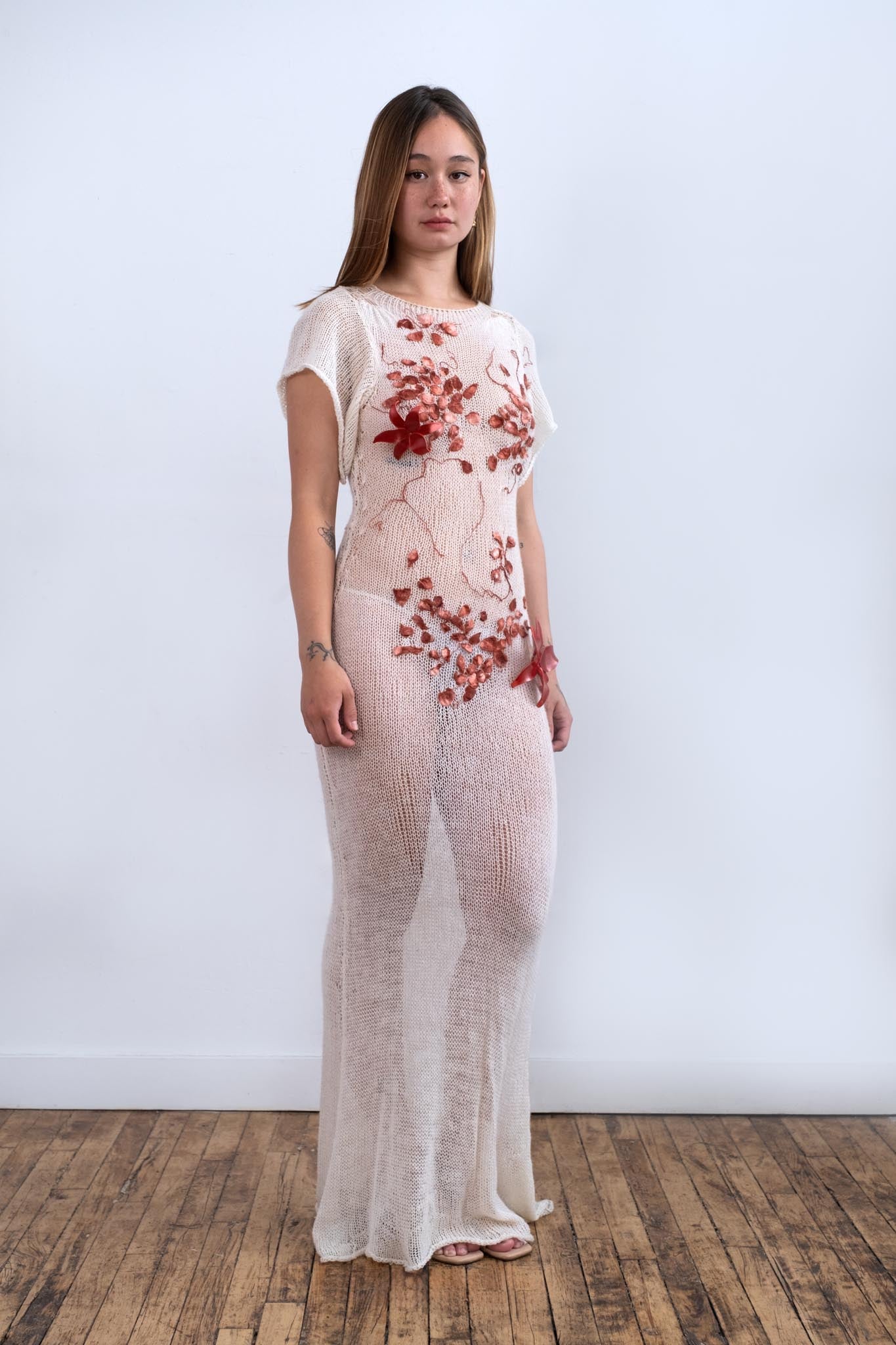 Fortune Silk Cocoon Sheer Wedding Maxi Dress