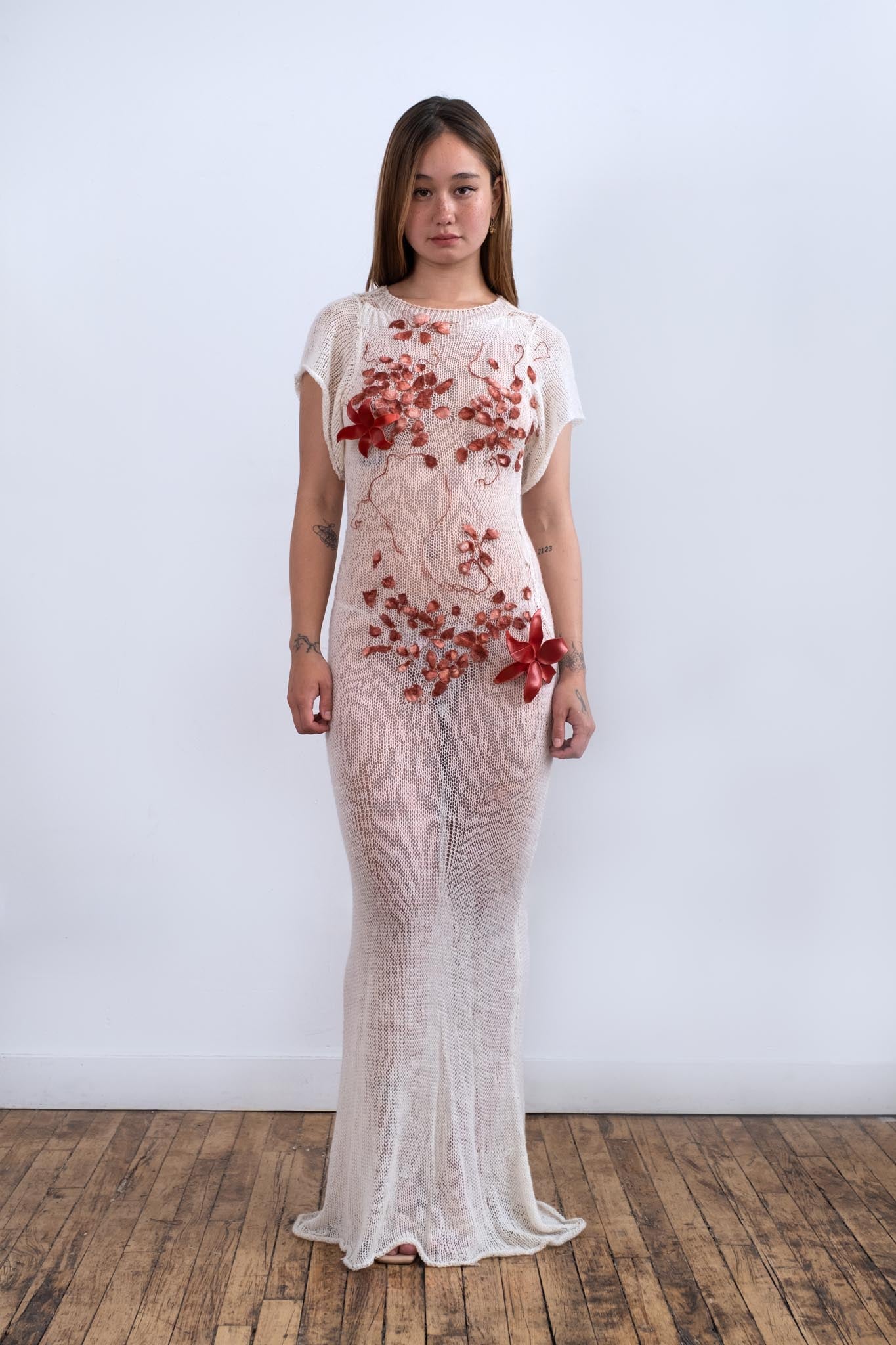 Fortune Silk Cocoon Sheer Wedding Maxi Dress