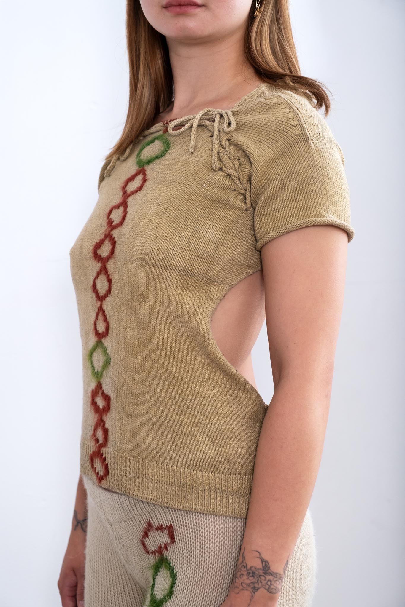 Heritage Raglan Lace-Up Cotton Short-Sleeve Shirt