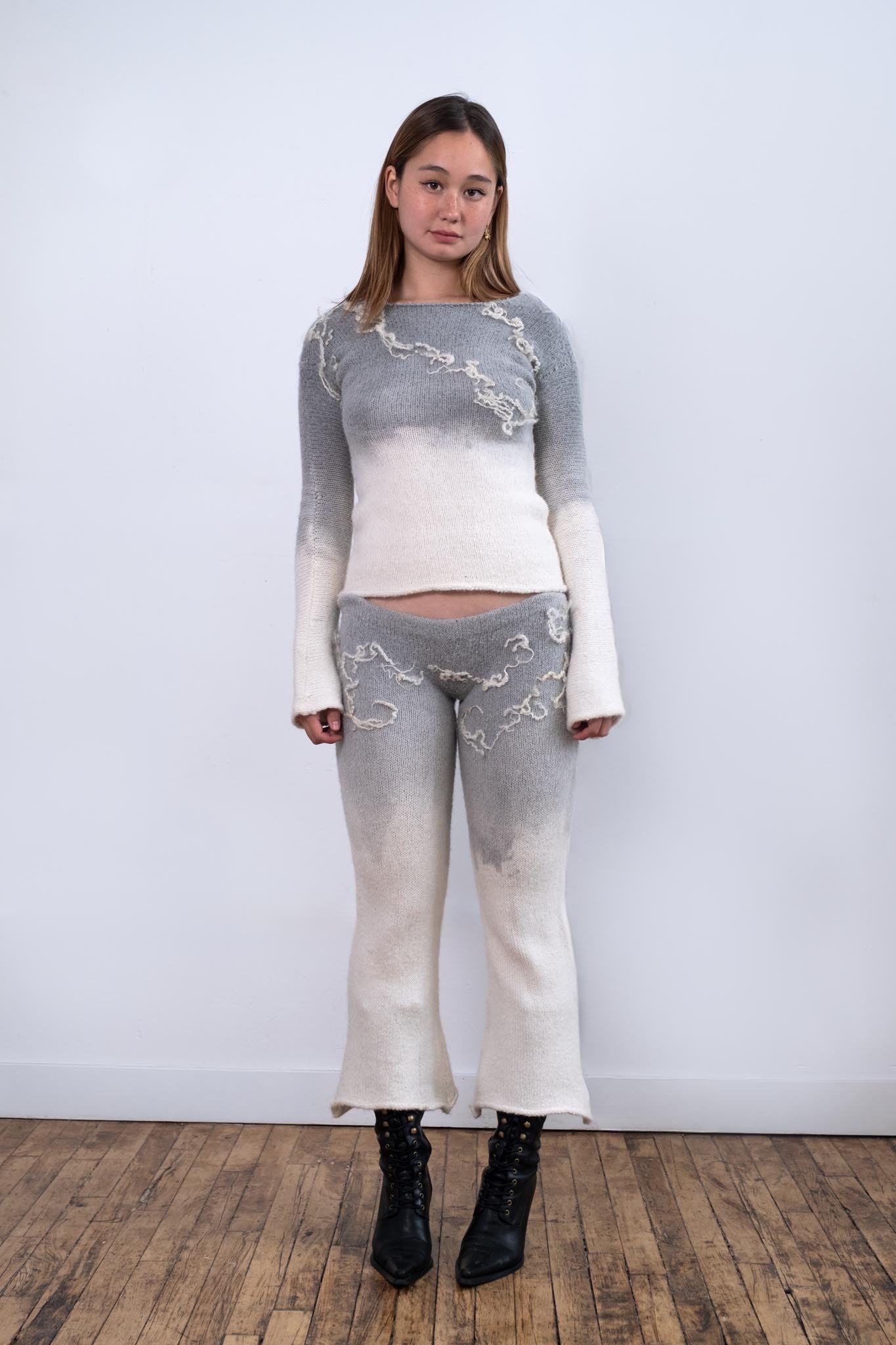 Gradient Dyed Wensleydale Ink Painting Low Waisted Pant