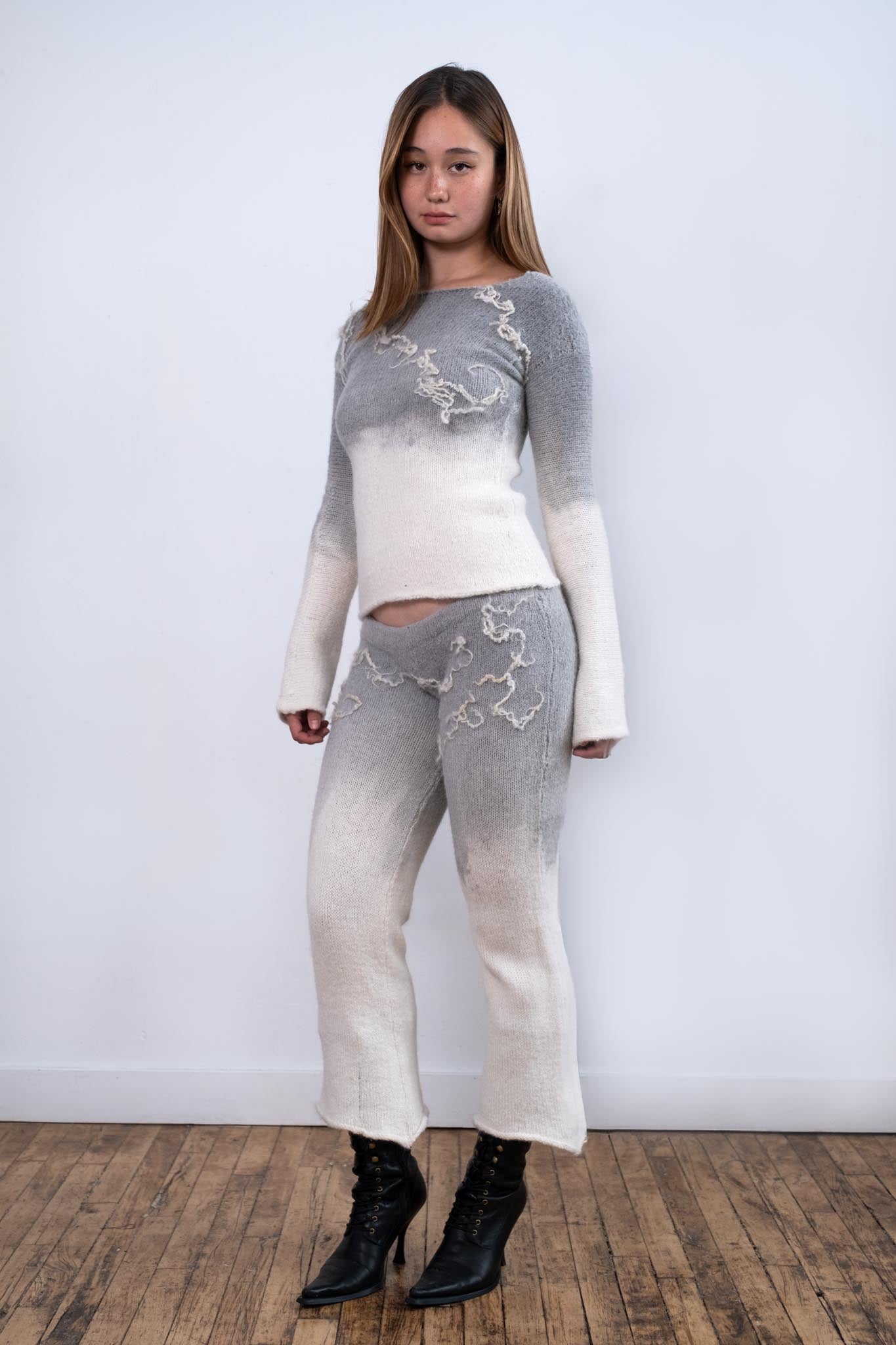 Gradient Dyed Wensleydale Ink Painting Long Sleeve