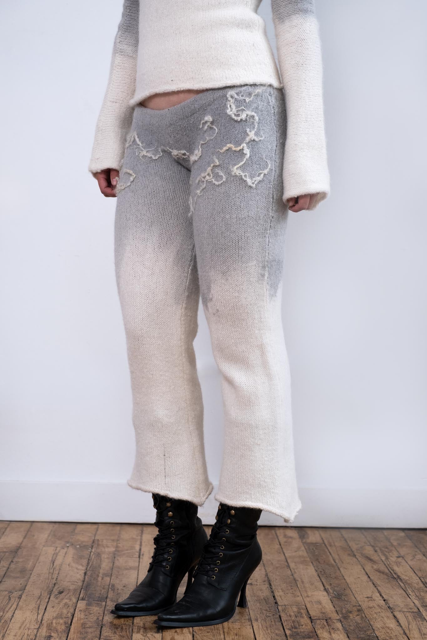 Gradient Dyed Wensleydale Ink Painting Low Waisted Pant