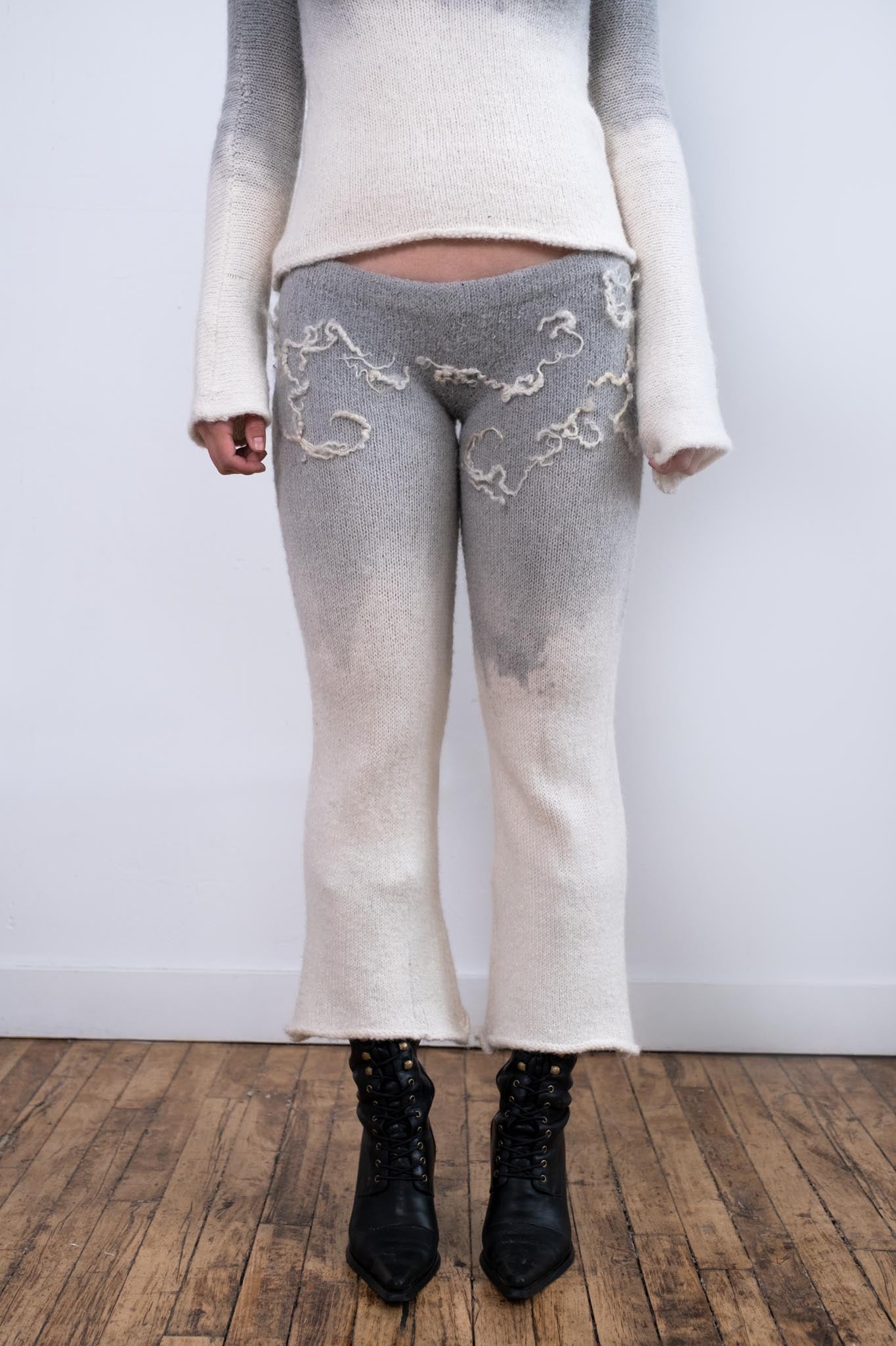 Gradient Dyed Wensleydale Ink Painting Low Waisted Pant