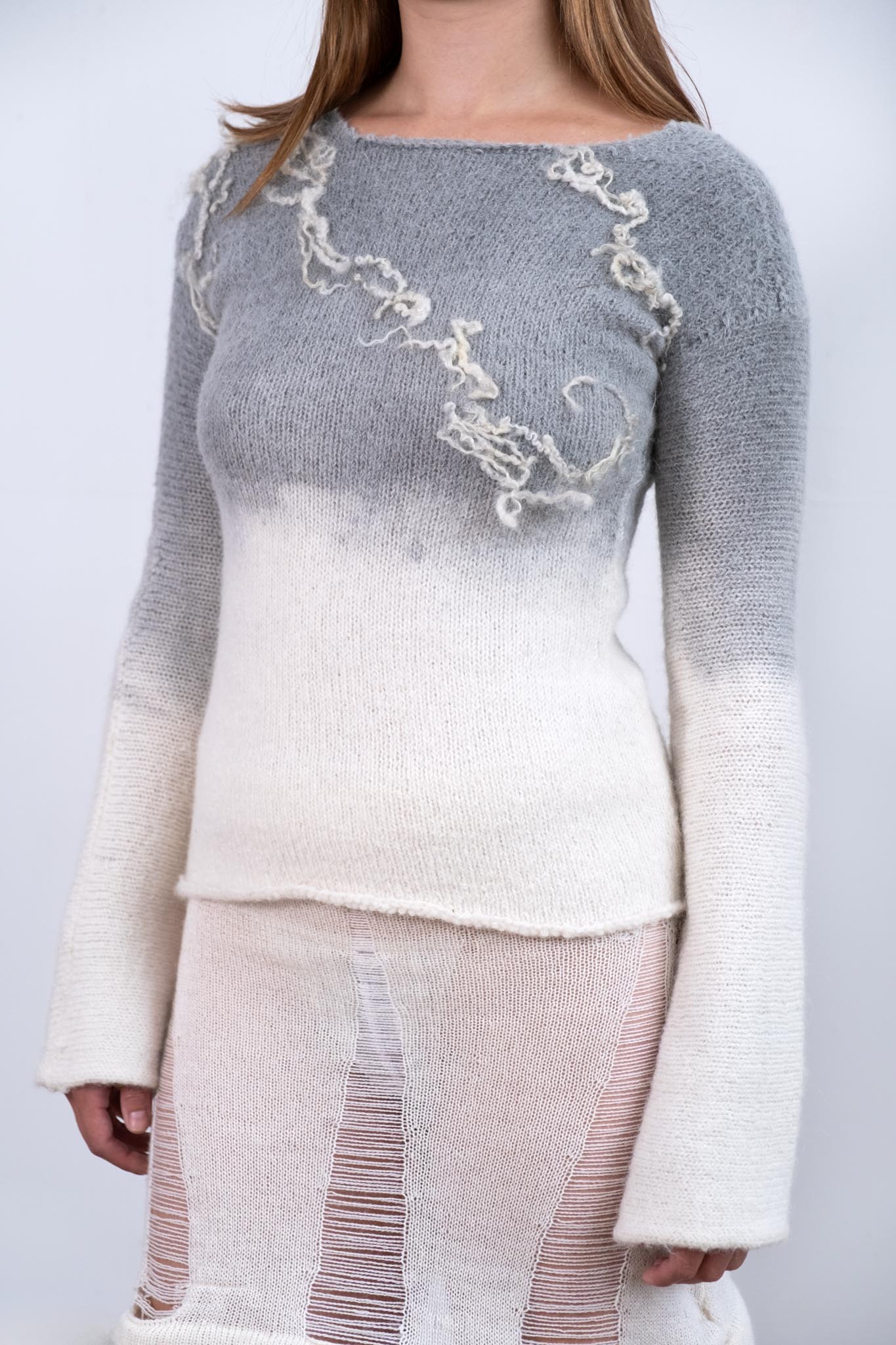 Gradient Dyed Wensleydale Ink Painting Long Sleeve
