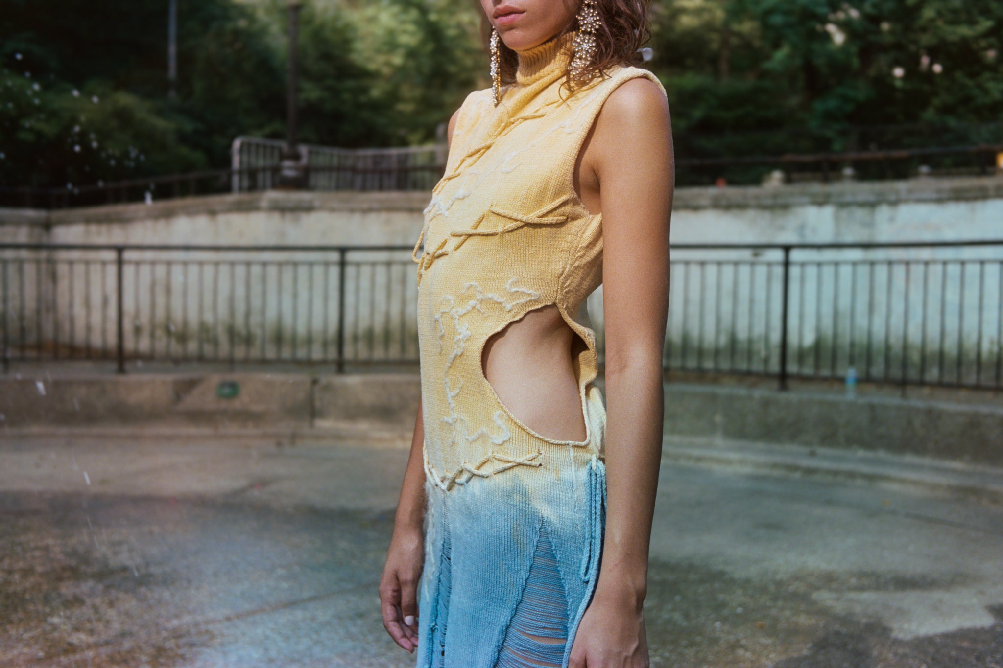 Wonder Gradient Dyed Lace-Up Felted Dress