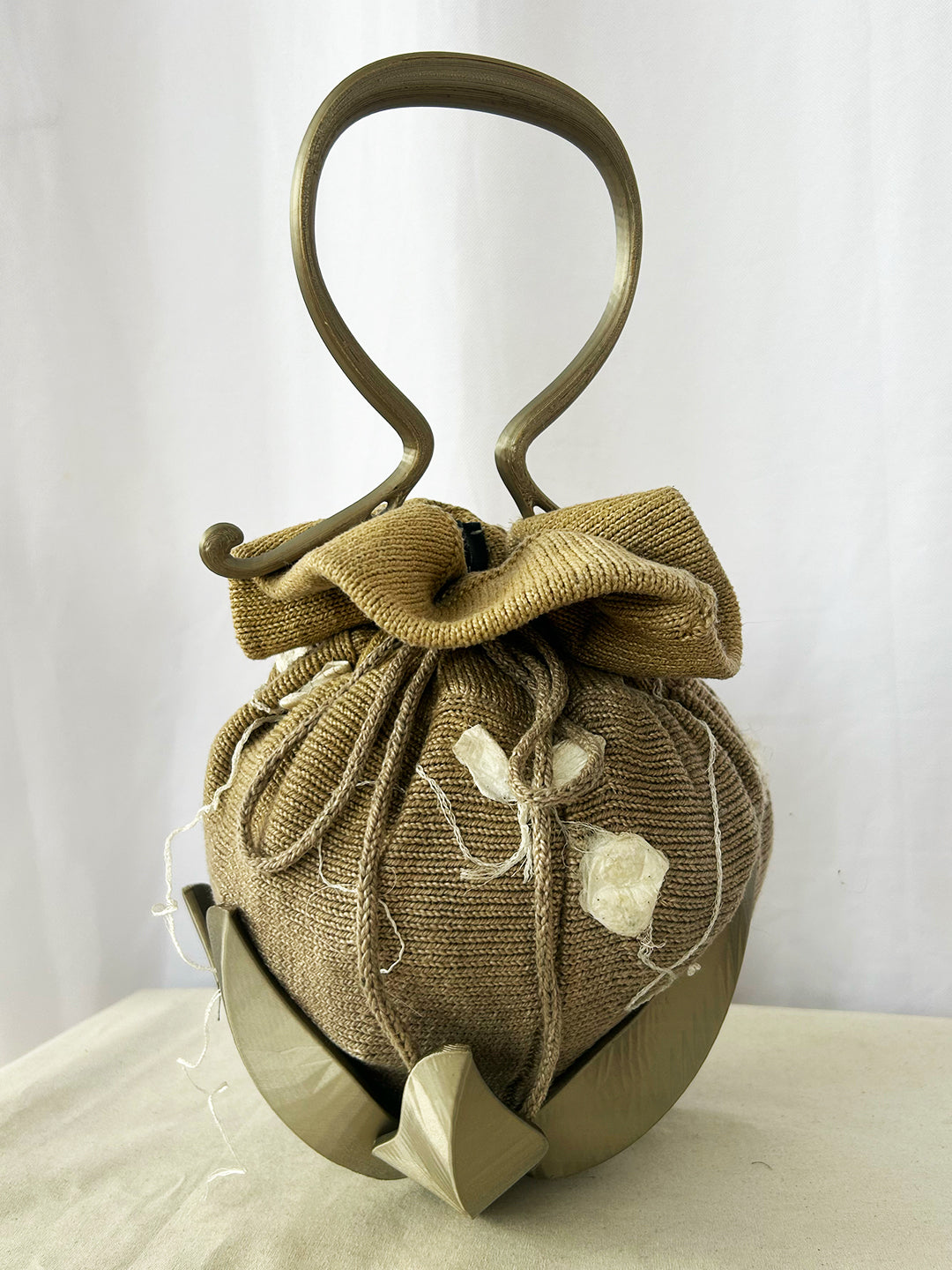 Tan Laurel Pouch Bag